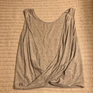Backless heather grey top.